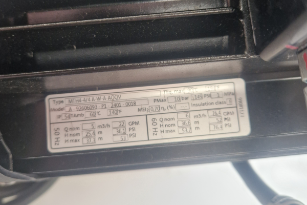 Mazak Grundfos Pump MTH4-4/4 A-W-A-AQQV