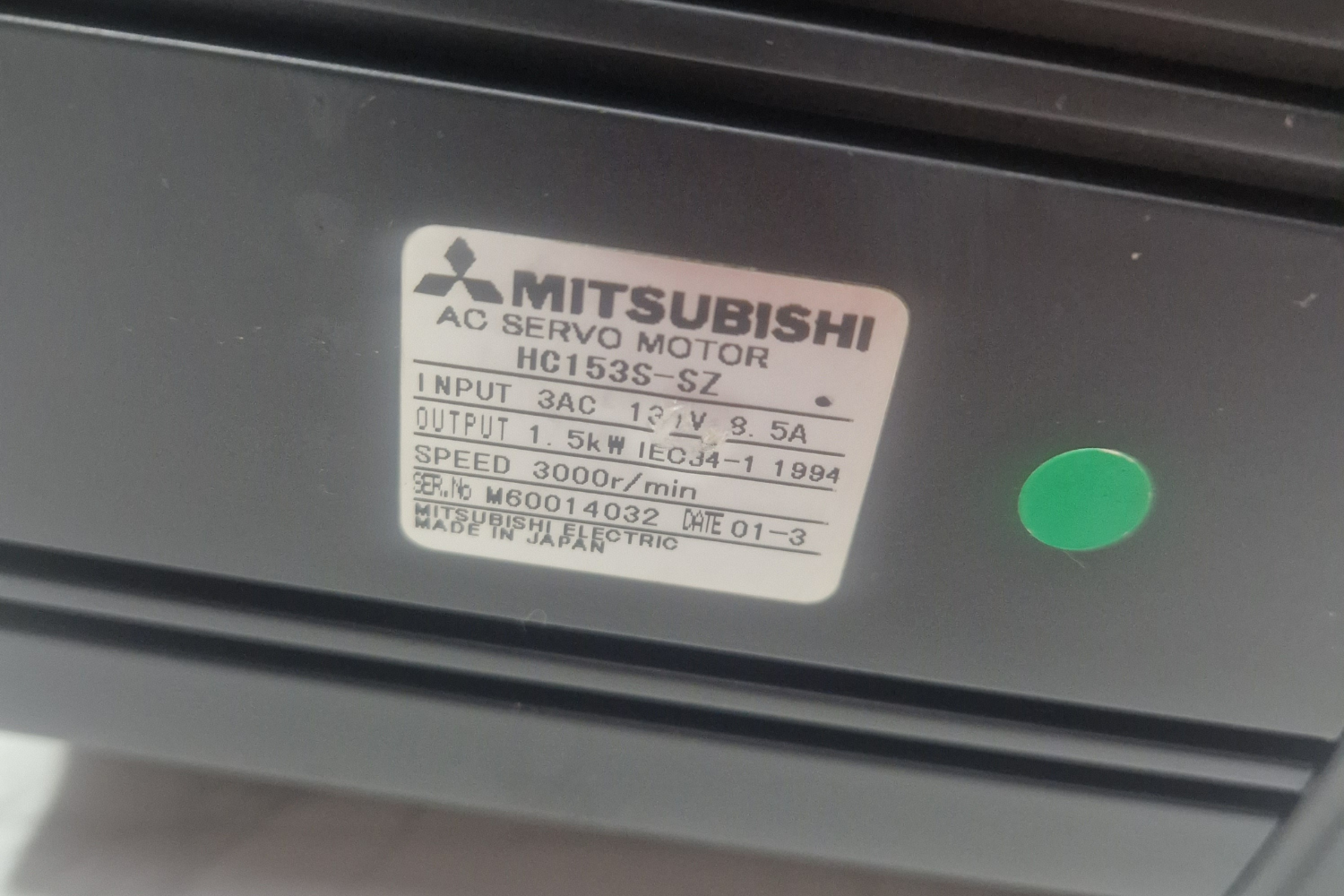 Mazak Mitsubishi AC Servo Motor HC153S-SZ.